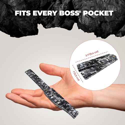 Bossman MUDstache Mustache Wax for Men + Acetate Folding Mustache & Beard Comb ? Unscented Styling and Grooming Kit