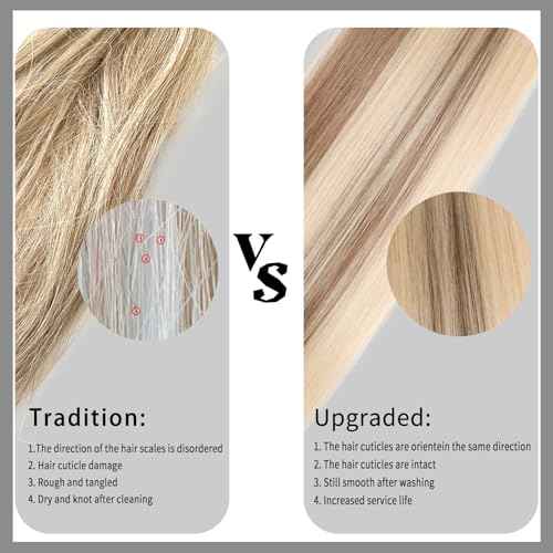 Microlink Hair Extensions Human Hair Microbead 100% Remy Hair #60/7 Chocolate Brown Mix Caramel Blonde 22inch 40G MicroLoop Extensions Real Human Hair Blonde Natural Look & Salon Quality