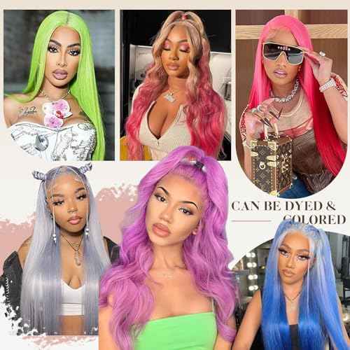 SIYUSI 30Inch 613 Lace Front Wig Human Hair,13x4 HD Transparent Lace, 200% Density Straight Brazilian Blonde Wig, Pre-Plucked with Baby Hair