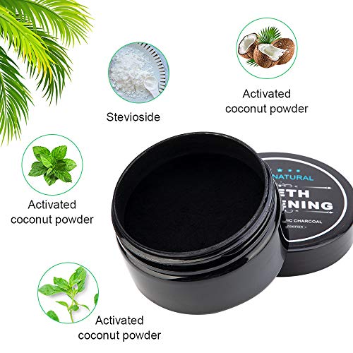 2-Pack Teeth Whitening Charcoal Powder, WUBLSYAN Activated Charcoal Tooth Cleaning Powder, Natural Toothpaste Alternative, Oral Care Sets Natural Coconut, Organic and Chemical Free