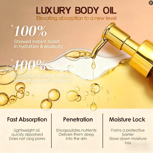 Luxury Body Firming Oil Tightening & Hydrating Treatment After Shower Body Oil For Women | Natural Body Luxury Oil for Dry Skin | Lightweight, Non-Greasy, Nourishing Formula ? 4.06 FL OZ
