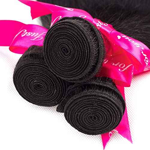 Subella Brazilian Straight Hair 3 Bundles Grade 10A Virgin Brazilian Straight Human Hair Bundles Weave Natural Black Color (18 20 20inch)