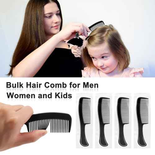 HOFASON 500 Pcs Bulk Hair Combs Individually Wrapped for Women, Kids, Men Beard, Professional Wide Tooth Comb for Hair Styling, Travel, Homeless, Hotel, Shelter, Nursing Home and Church (Black)