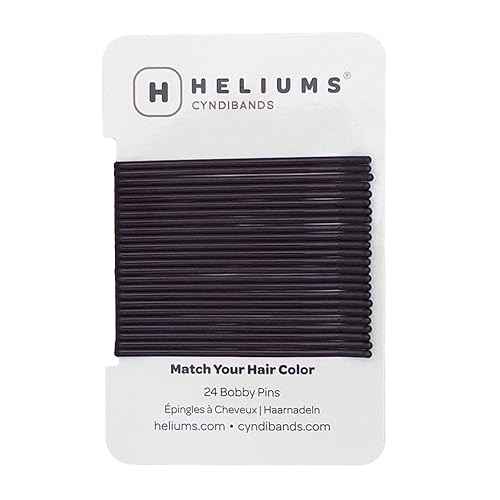 Heliums Large Bobby Pins - Dark Brown - 2.5 Inch Extra Long Straight Hair Pins, Enamel Coated - 24 Count