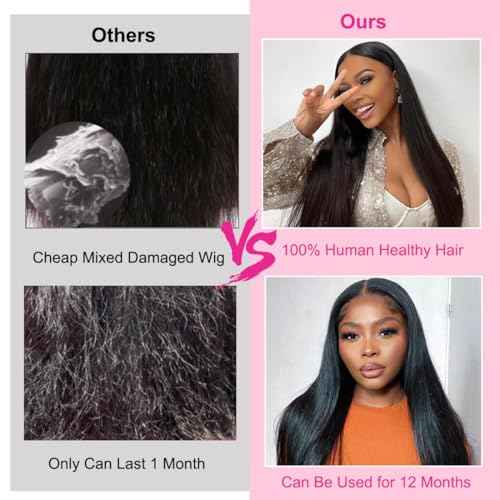 BELE 13x4 Lace Front Wigs Human Hair 22 Inch 200% Density Pre Plucked Brazilian Virgin Straight Skinlike Real Hd Lace Frontal Wigs Human Hair Glueless Straight Lace Front Wigs for Women