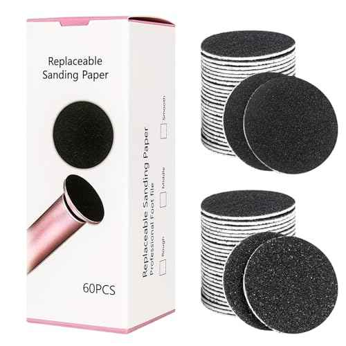 krofaue 60 PCS Replaceable Sandpaper Discs - 80 & 100 Grit Pad Refills for Electric Foot File Callus Remover - Dead Skin and Calluses Removal