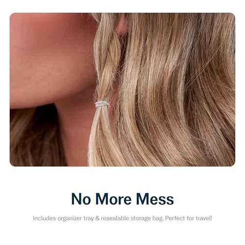 Gimme Beauty Medium Hair Premium Elastics - Clear Hair Ties with Innovative Storage Stack - No-Slip, Durable Bands for All Day Use - 500 Pack, Clear