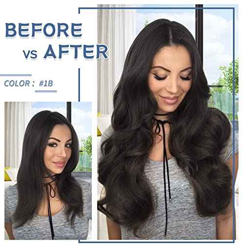 Clip in Hair Extensions Real Human Hair S-noilite #1B Natural Black Double Weft hair extensions 18 Inch Clip in Real Human Hair for Women Balayage Straight 7PCS 125g
