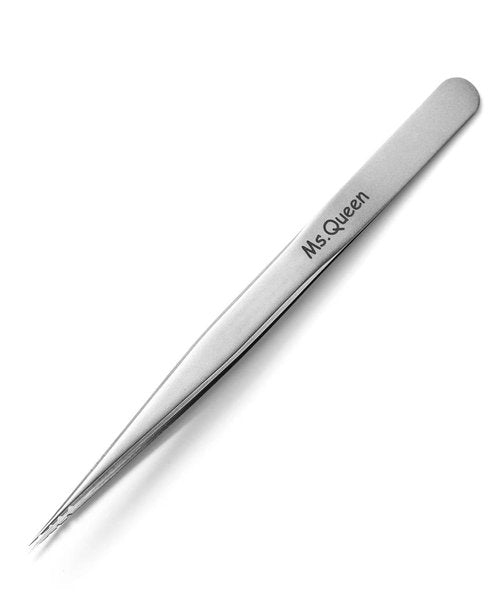 Ms.Queen Isolation Lash Extensions Tweezers, Precision Anti-Slip Groove Design Straight Isolate Lashing Tweezers for Eyelash Extension Applying