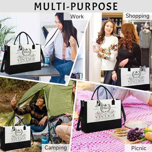30th 40th 50th 60th Birthday Gifts for Women, Birthday Gifts for Her Mom Wife Sister Grandma, Vintage Tote Bag & Poster