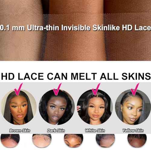 ITODAY 30 Inch Body Wave Lace Front Wigs Human Hair Pre Plucked 200% Density 13x4 HD Lace Front Human Hair Wig for Black Women Glueless Virgin Lace Frontal Wigs