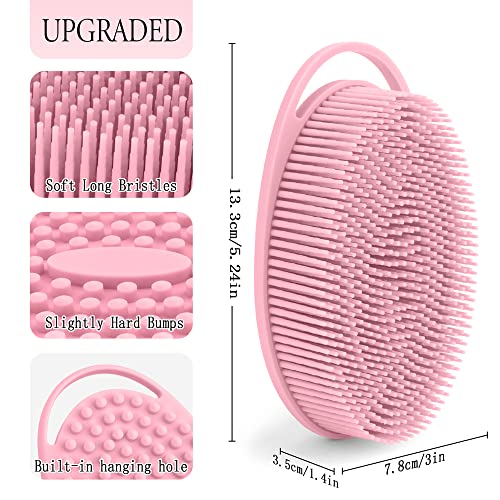 6 Pack Silicone Body Scrubber, Soft Silicone Loofah Exfoliating Body Scrubber Fit for All Kinds of Skin, Clean and Sanitary