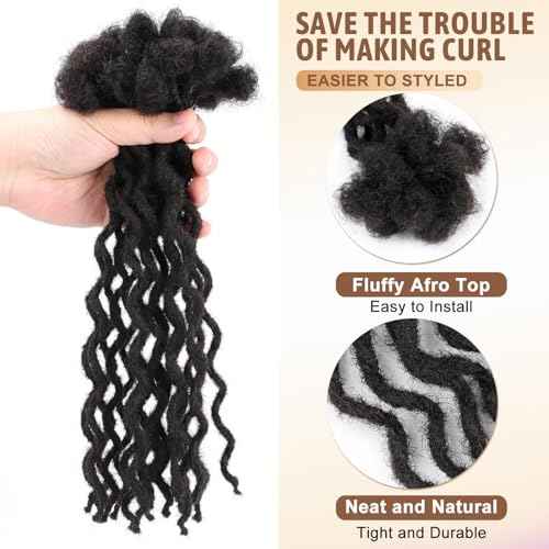30 Locs Pack ? 16 Inch Permanent Dread Extensions, Made with 100% Human Hair in Afro Kinky Style, 0.4cm Micro Size for Realistic Dreadlock Look