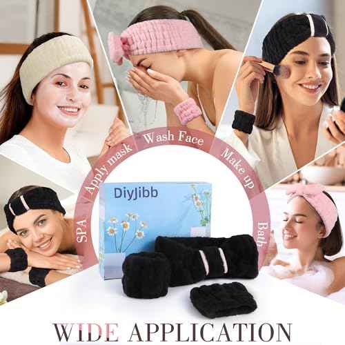 9 Pcs Spa Headband for Washing Face,Skincare Headband and Wristband Set,Women Teen Girls Facial Hairbands for Washing Face, Makeup, Sports, Yoga