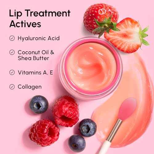 MAREE Lip Mask Overnight 2 Pack - Lip Moisturizer For Very Dry Lips - Hydrating Lip Butter Balm with Hyaluronic Acid & Collagen - Overnight Lip Treatment - Lip Sleeping Mask Repair