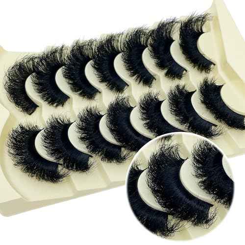 Mink Lashes Fluffy 20MM Dramatic Thick Volume Cat Eyelashes 25MM 3D Faux Mink 8D Lashes Strips Pack YH-108