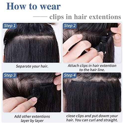 Clip in Hair Extensions Real Human Hair S-noilite #1B Natural Black Double Weft hair extensions 18 Inch Clip in Real Human Hair for Women Balayage Straight 7PCS 125g