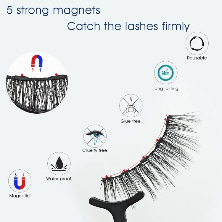 Alcastar Eyelashes Magnetic Lashes Natural,Magnetic Eyelashes and Eyeliner Kit,Reusable,Long Lasting, Easy Apply,Cruelty-Free.（1 black+1brown)