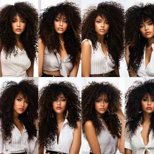 Kinky Curly Human Hair Bundles Afro Curly Bundles Natural Black 22 24 26 Inch Double Weft Unprocessed Remy Hair Extensions Healthy And Soft No Tangle Daily Wear