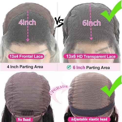13x6 Lace Front Wigs Human Hair Pre Plucked 250 Density wear and go glueless wigs human hair Body Wave HD Lace Frontal Human Hair Wigs for Black Women 28 Inch