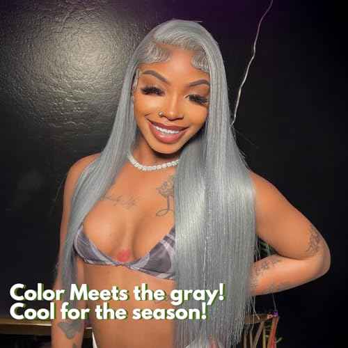 Grey Human Hair Bundles 14 16 18 Inch Straight Human Hair, 100% Unprocessed Virgin Remy Bundles Grade 12A Lavender Gray Color Sew In Quick Weave for Women