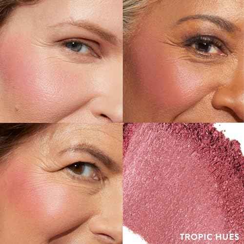 LAURA GELLER NEW YORK Daily Routine Kit (4 PC): Balance-N-Brighten Foundation, Porcelain, Retractable Kabuki Brush, Blush-N-Brighten, Tropic Hues, Original Baked Highlighter French Vanilla