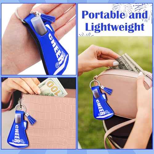 20 Pcs Cheerleading Gifts Natural Bulk Lip Balm Holder with Tassel Hangable Keychain Set for Team Cheer Gifts