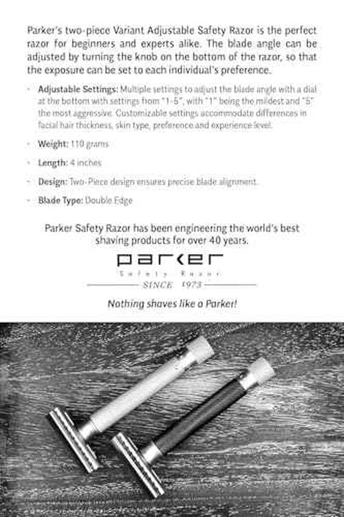 Parker 100% Black Badger Bristle Shaving Brush with White Handle–Extra Dense Badger Bristles Shave Brush Create a Superior Lather–Brush Stand Included