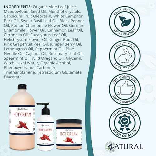 Zatural Hot Cream Muscle Rub Slimming Cream Body Wraps Belly and Skin Firming Professional Therapeutic Grade-Doctor Formulated (32 Ounce)