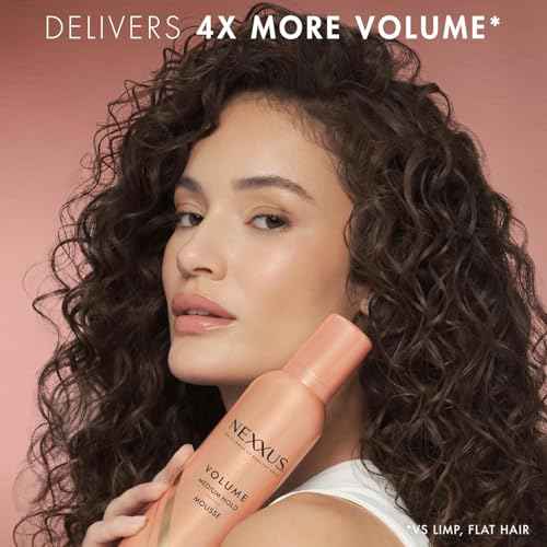 Nexxus Travel Mousse, Volume Medium Hold 4-Pack ? 72-Hour Anti-Humidity Shield, 48-Hour Frizz Control, Rose Fragrance, 2 Oz Ea