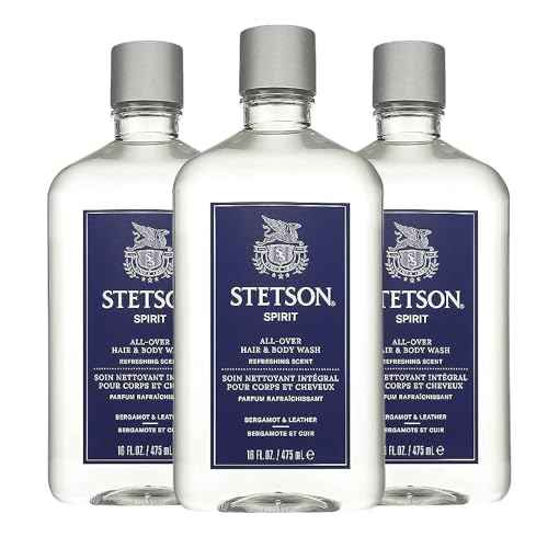 SCENT BEAUTY STETSON Personal Care All Over Hair & Body Wash Moisturizing Body Wash & Shampoo - 16 oz - 3 Pack - Spirit