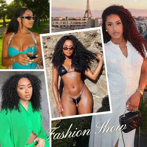 Beauty Youth Afro Kinky Curly Human Crochet Hair - Knotless Pre-Separated Feather-Light Crochet Human Hair Extensions For Braids - 110g/Pack