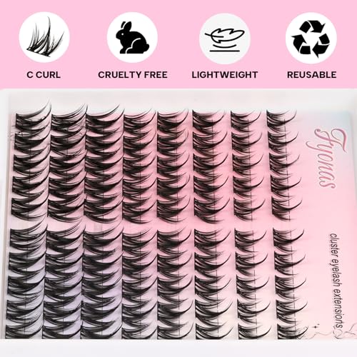 Manga Lash Clusters Kit Natural Eyelash Clusters Spiky Lash Extension Kit 80Pcs Anime Cluster Eyelash Extensions with Waterproof White Lash Glue and Tweezers DIY at Home (Cutey Kit-B)