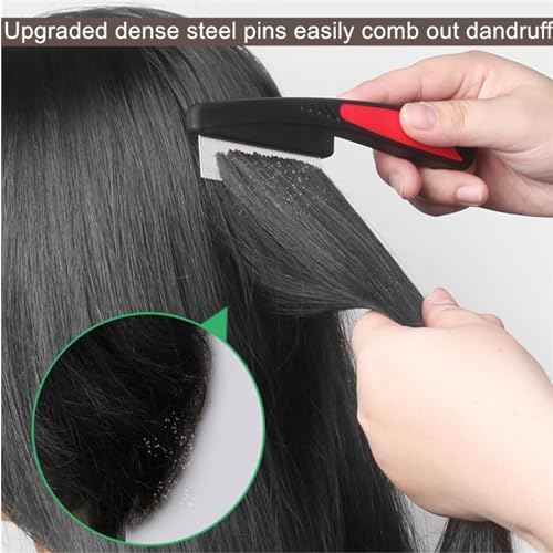 2 Pieces Stainless Steel Fine & Wide Tooth Comb, High Strength Teeth Hair Combs, Professional Dandruff Combs Grooming Tool (two different style)