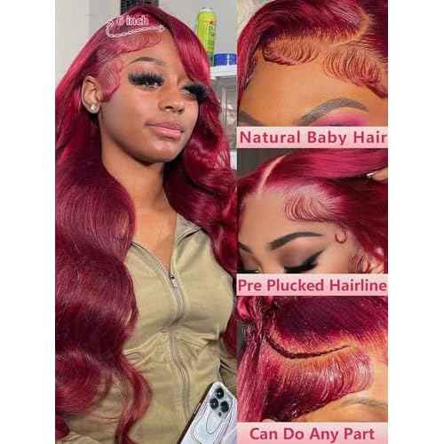 99j 13x4 Body Wave Lace Front Wigs Human Hair Pre Plucked 200 Density HD Lace Front Wigs for Women Glueless Wigs Human Hair Natural Black Color 24 Inch