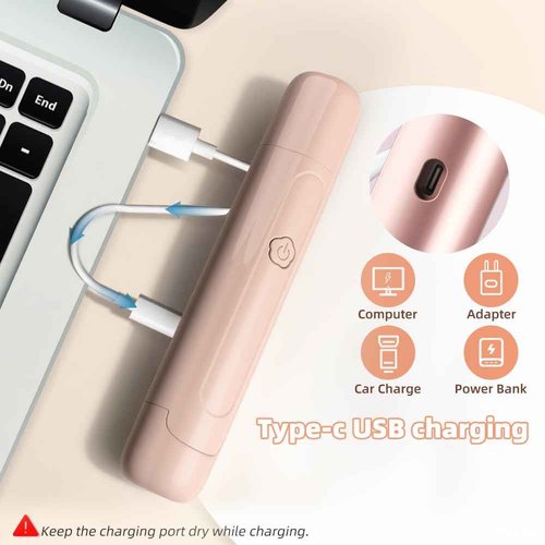 2 in 1 Women's Electric Shaver, Dual Head Bikini Hair Trimmer, IPX6 Waterproof, Wet & Dry, Bikini Underarm Leg Arm Body Facial Epilator. (Pink)