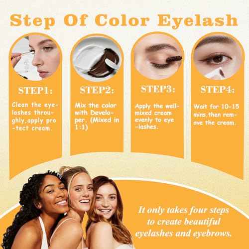 Brown Eyebrow Color Kit with Natural Result Black Lash Color Kit for Professional and Home Use