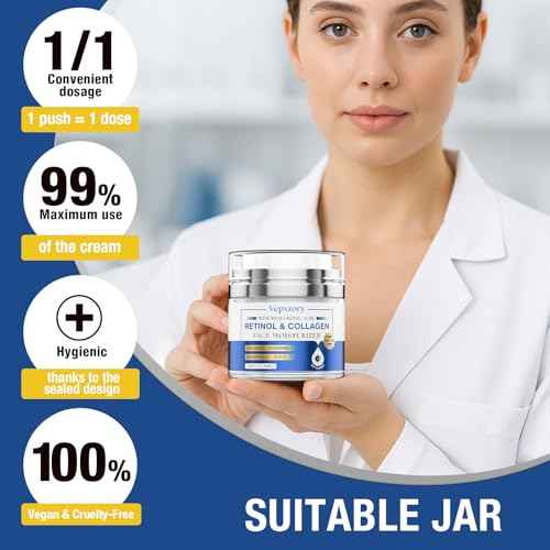 Face Moisturizer Retinol Cream For Face, Collagen Anti Aging Face Cream, Day-Night Neck Cream With Hyaluronic Acid, Wrinkle Cream For Women & Men Reduces Wrinkles, Dryness, 1.85 Fl. Oz