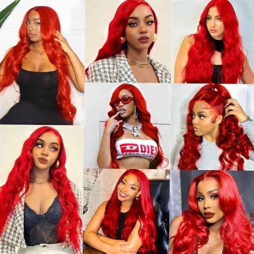 Red Body Wave Bundles Braight Red Human Hair Bundles 18 18 18 Inch Grade 8A Peruvian Virgin Remy Hair 3 Bundles Double Weft Burgundy Hair Extensions