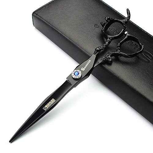 7 Inch sharonds Personalized Hair Scissors 19cm Cool Black Salon Hair Styling Barber Scissors Stainless Steel Barber Tools