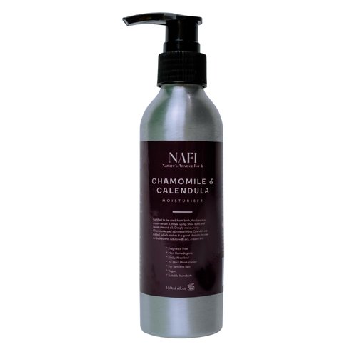 NAFI Chamomile & Calendula Moisturiser for Sensitive Skin – 150ml | Baby Safe From Birth | Natural Hydrating Face & Body Cream with Shea Butter, Sweet Almond & Avocado Oils | Gentle Daily Skincare