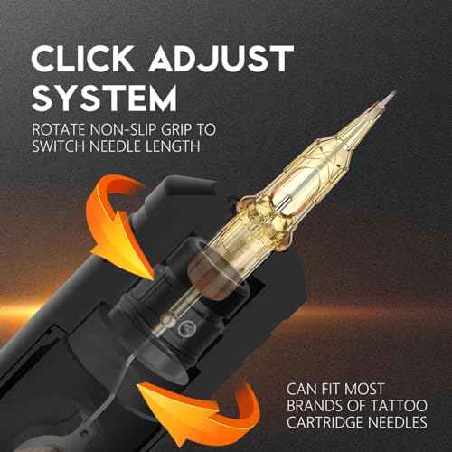 Ambition Ninja Max Wireless Tattoo Machine Rotary Cartridge Battery Pen with 2400mAh Power Supply Coreless Motor Digital LCD Display Tattoo Gun for Professionals Tattoo Artists