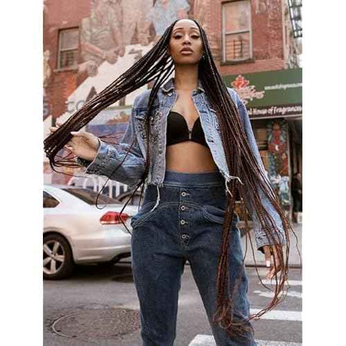 MULTI-PACK DEAL 3PACK! Janet Collection Nala Tress 3X EZ SPLIT Pre-Sectioned Pre-Stretched Braid Knotless Extremely light weight 36Inch 9Bundles (36¡±, COLOR #1B)