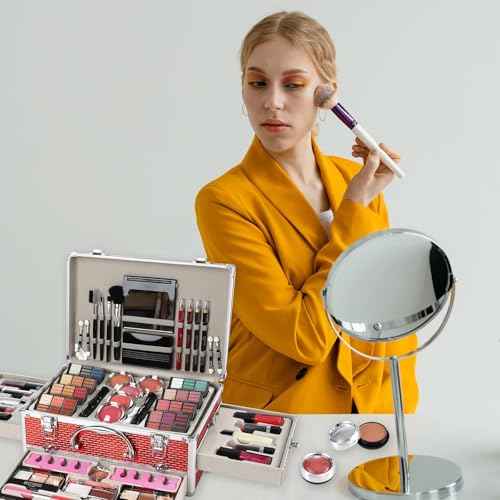 All in One Makeup Kit for Teens, 106 Pcs Professional Makeup Kit for Women Full Kit, Include Eyeshadow Palette, Lipstick Set, Concealer, Foundation, Lipgloss, Makeup Brush(Silver)