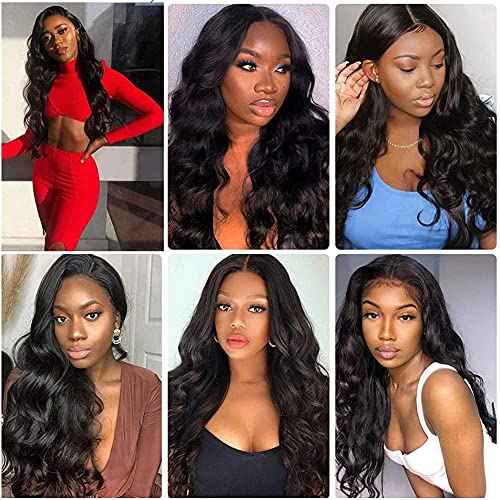 #1B Human Hair Bundles Body Wave Bundles 18 20 22 Inch Natural Color Body Wave Bundles 3 Bundles Human Hair Extensions Double Weft Unprocessed Brazilian Virgin Hair 50 Grams Per Bundle