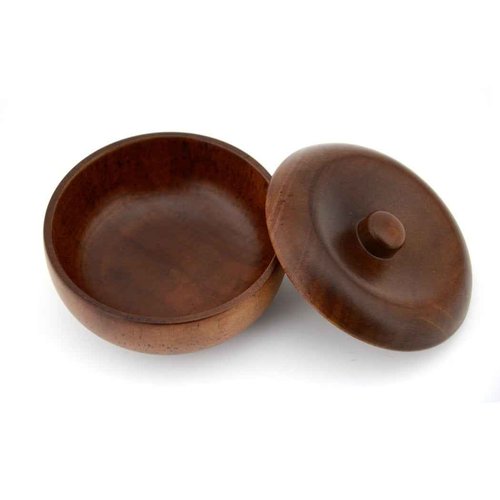 Grandslam Wooden Shaving Bowl with Lid Shaving Soap Bowl for Men Easy to Lather Fits Wet Shaving (Oak Wood)