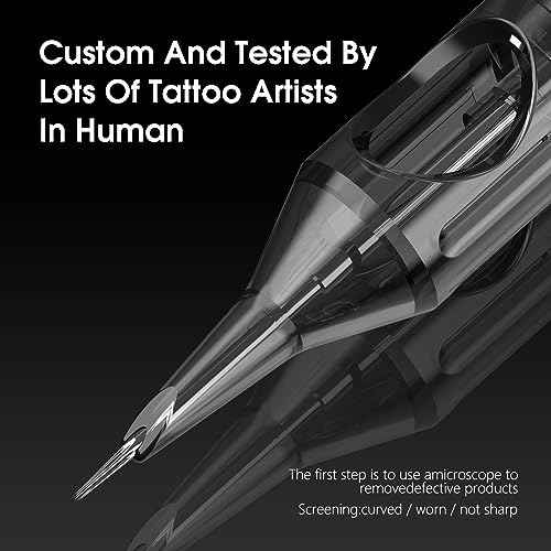 Kiss of Dragon Tattoo Cartridge Needles #12 0.35mm 3 Round Liner Standard Disposable Tattoo Cartridges 20Pcs Needles for Professional Rotary Tattoo Pen Machine Supply (1203RL)