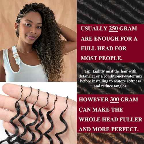 Human Crochet Hair for Black Women 22 Inch 50g Deep wave Crochet Human Hair Bundles Pre-Separated Feather Crochet Human Hair T30 Deep Wavy Invisible Crochet Hair Extensions 40 Strands