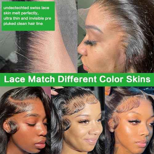GABRIELLE 30 Inch 13x6 Lace Frontal Body Wave Wigs Human Hair HD Lace Front Body Wave Wig 200 Density Pre Plucked Lace Front Human Hair Wigs for Women Glueless Wig