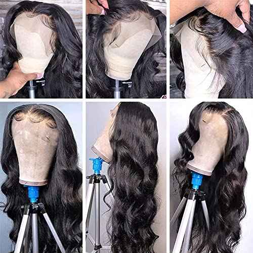 24Inch 13x6 Body Wave Lace Front Wigs Human Hair Pre Plucked With Baby Hair 200% Density Glueless Wigs for Women HD Transparent Lace Front Wigs with Natural Hairline